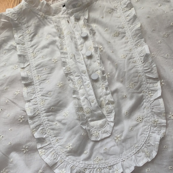 JCrew Embroidered Eyelet Long Sleeve Button-up Shirt - Picture 3 of 8